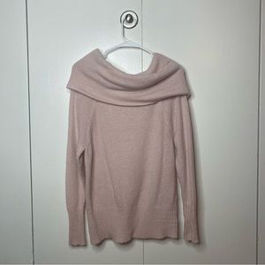 Express - pink cowl neck / off the shoulder long sleeve. Size XS (fits small)